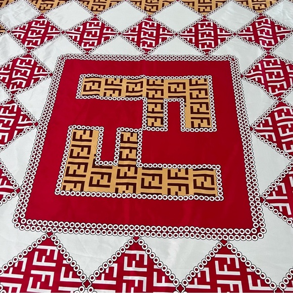 Fendi scarf Silk large square wrap B19 - Picture 2 of 9